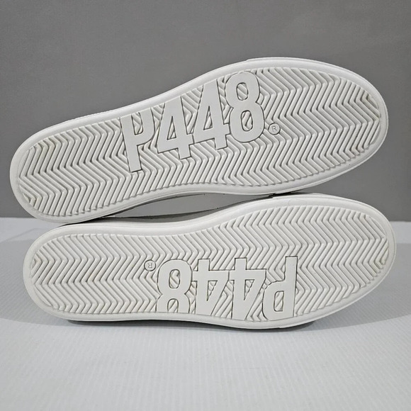 NEW P448 Thea Sneaker EU 41 White Metallic Leopard Print Leather Platform Skate - Picture 11 of 13